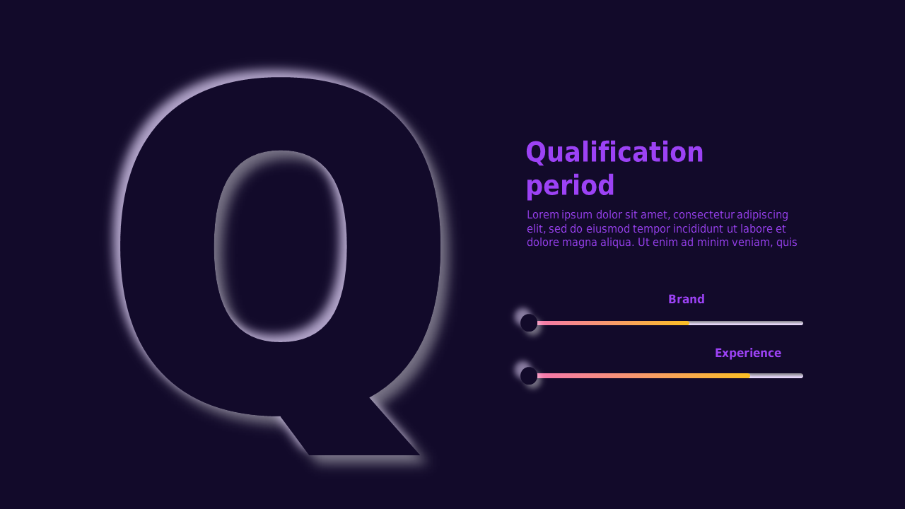 Qualification Period PowerPoint Template Dark (Royal Purple)