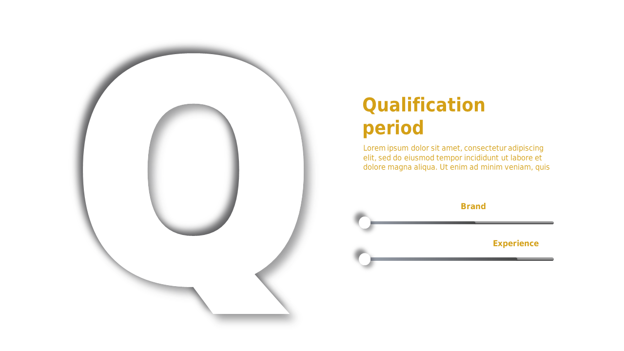 Qualification Period PowerPoint Template (Charcoal Gold)