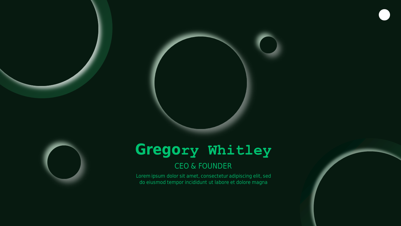 Modern Circular Business Introduction – Dark – Corporate Green