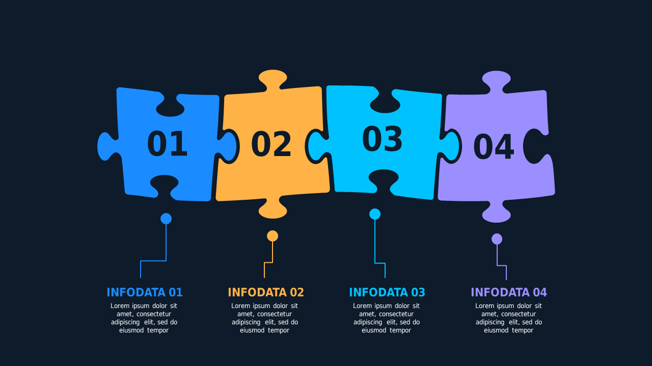 Puzzle Piece Growth Strategy Presentation – Dark – Ocean Blue