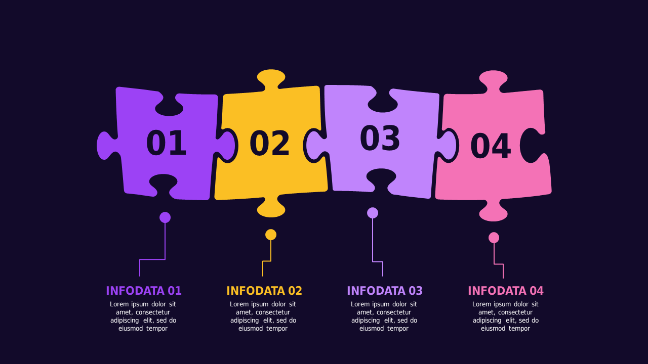Puzzle Piece Growth Strategy Presentation – Dark – Royal Purple