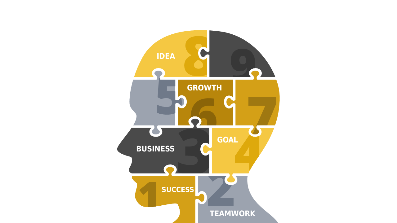 Puzzle Pieces Business Growth Diagram