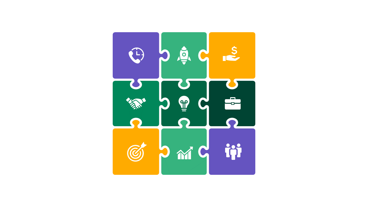 Puzzle Pieces Business Growth Diagram
