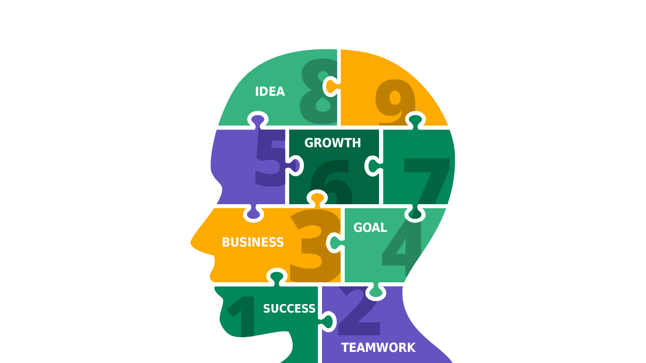 Puzzle Pieces Business Growth Diagram