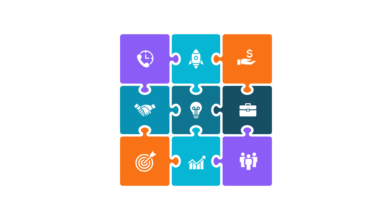 Puzzle Pieces Business Growth Diagram