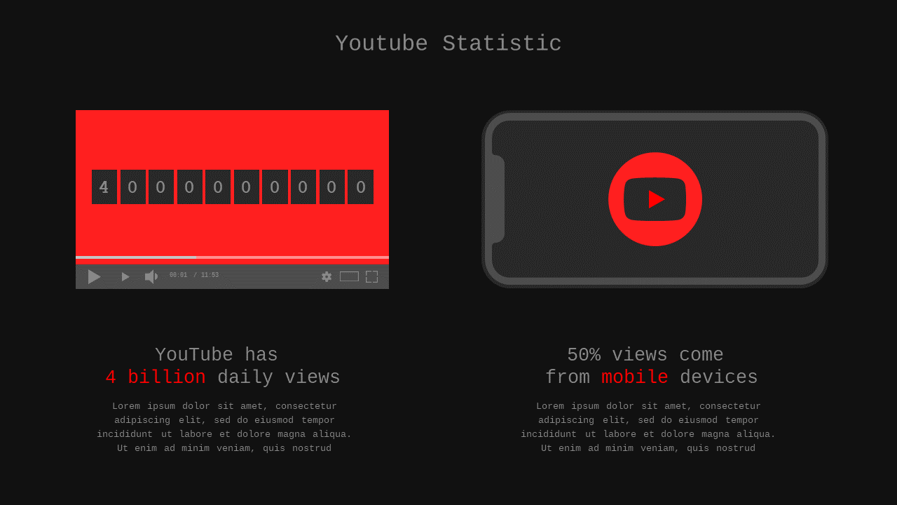 Pinterest Infographic PowerPoint Template Dark (C...