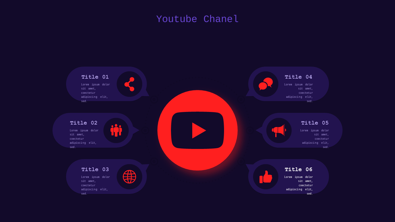 Pinterest Infographic PowerPoint Template Dark (Royal Purple)