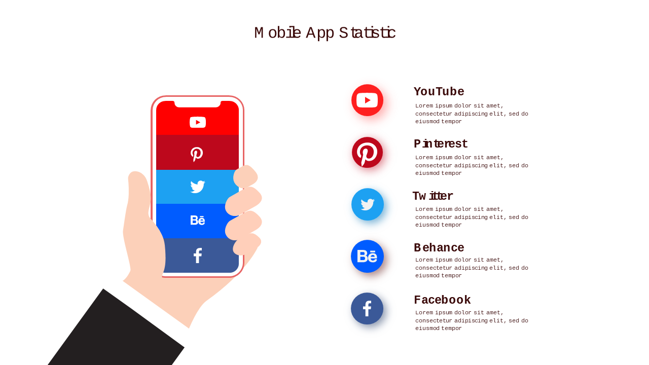 Pinterest Infographic PowerPoint Template (Crimso...
