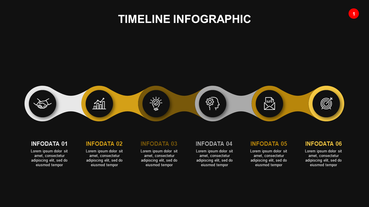 Creative Timeline Infographic Design - Dark - Charcoal Gold