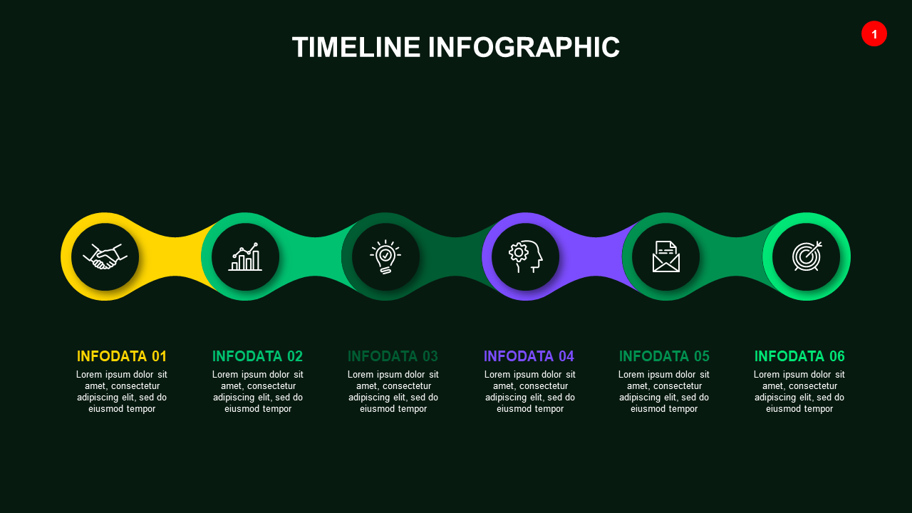 Creative Timeline Infographic Design – Dark – Corporate Green