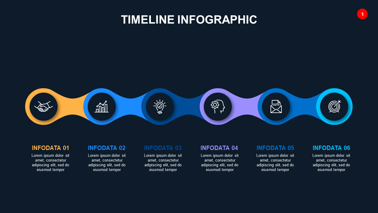 Creative Timeline Infographic Design – Dark – Ocean Blue
