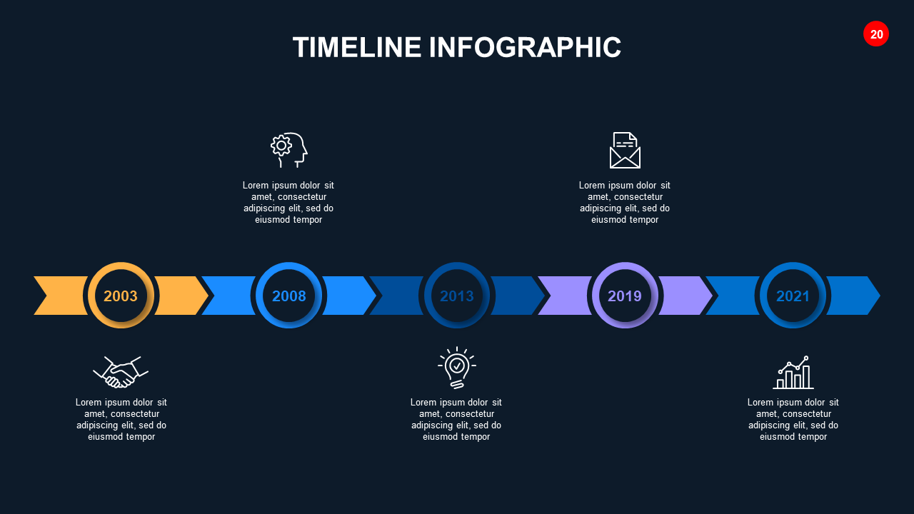 Creative Timeline Infographic Design – Ocean Blue