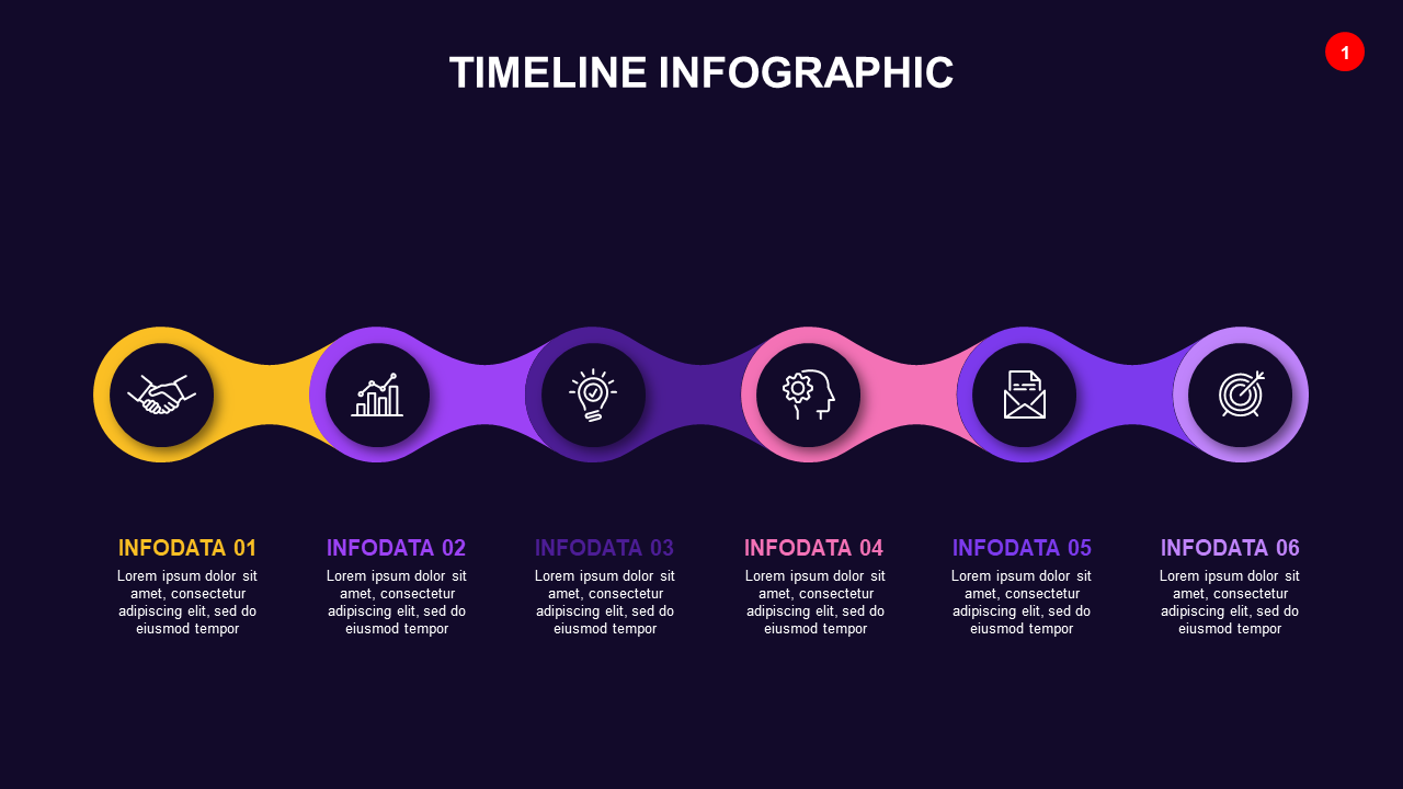 Creative Timeline Infographic Design – Dark – Royal Purple