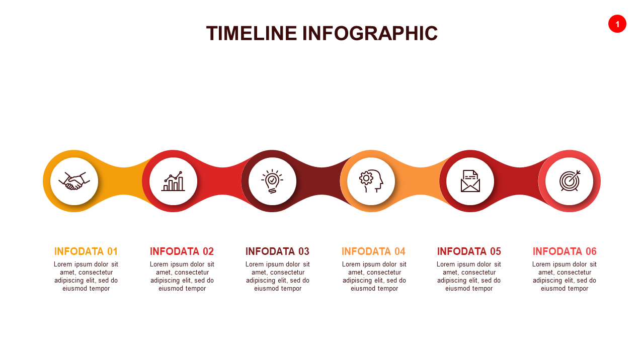 Stylish Timeline Infographic Design – Light – Crimson Bold