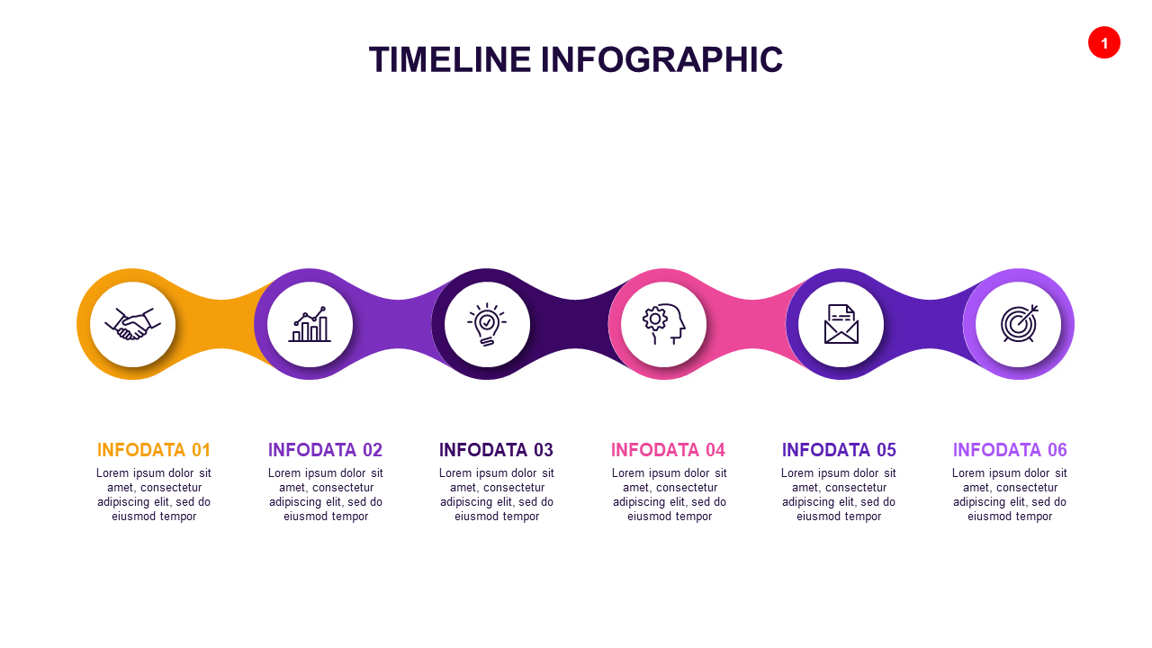 Stylish Timeline Infographic Design – Light – Royal Purple